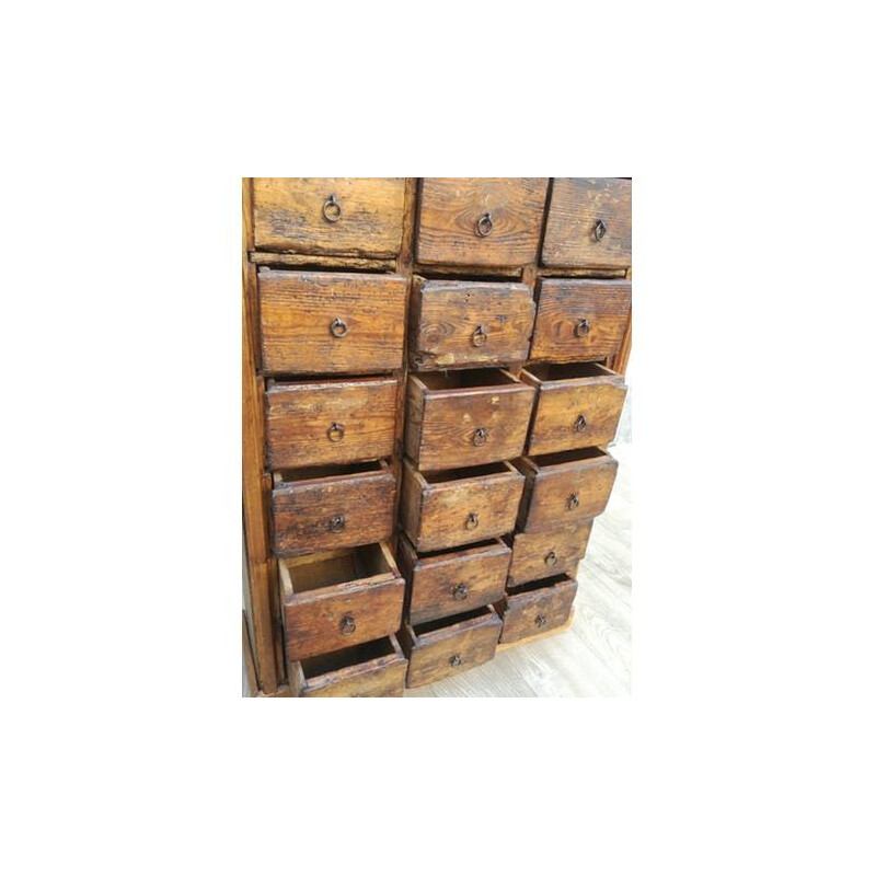 Meuble de rangement vintage à tiroirs en bois