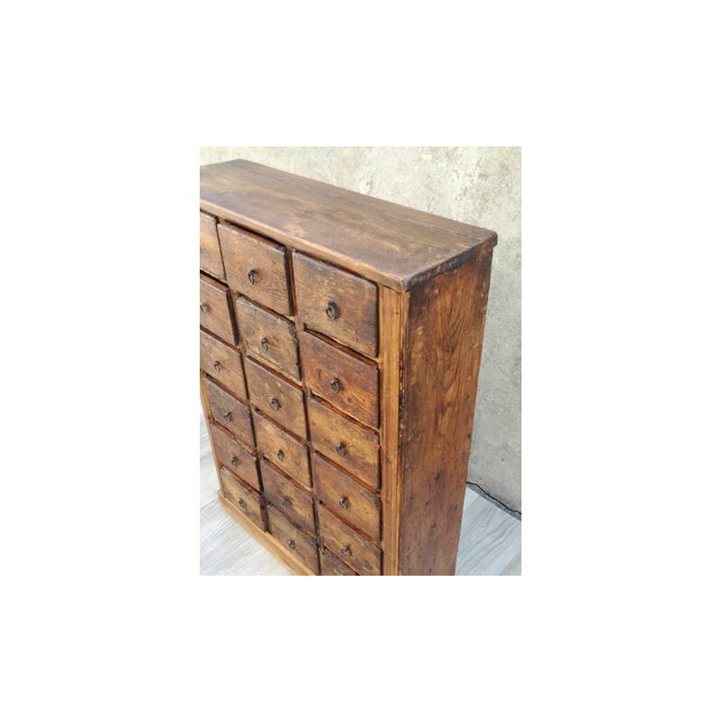 Vintage cabinet with drawers in wood