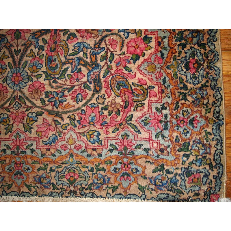 Vintage handmade Persian carpet Kerman