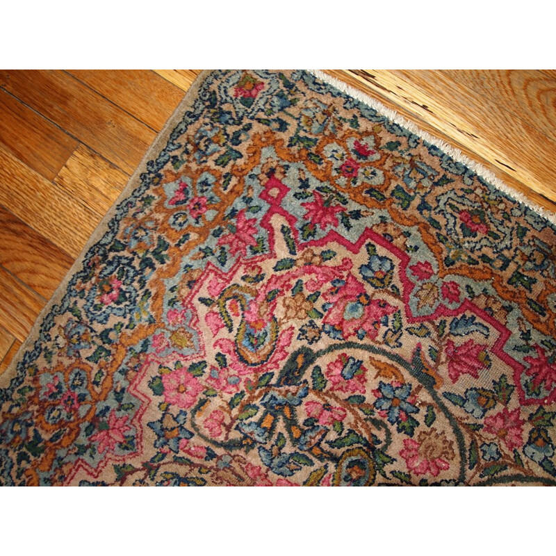 Vintage handmade Persian carpet Kerman