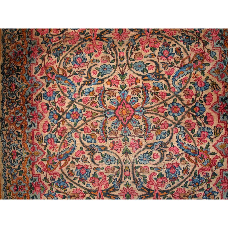 Vintage handmade Persian carpet Kerman