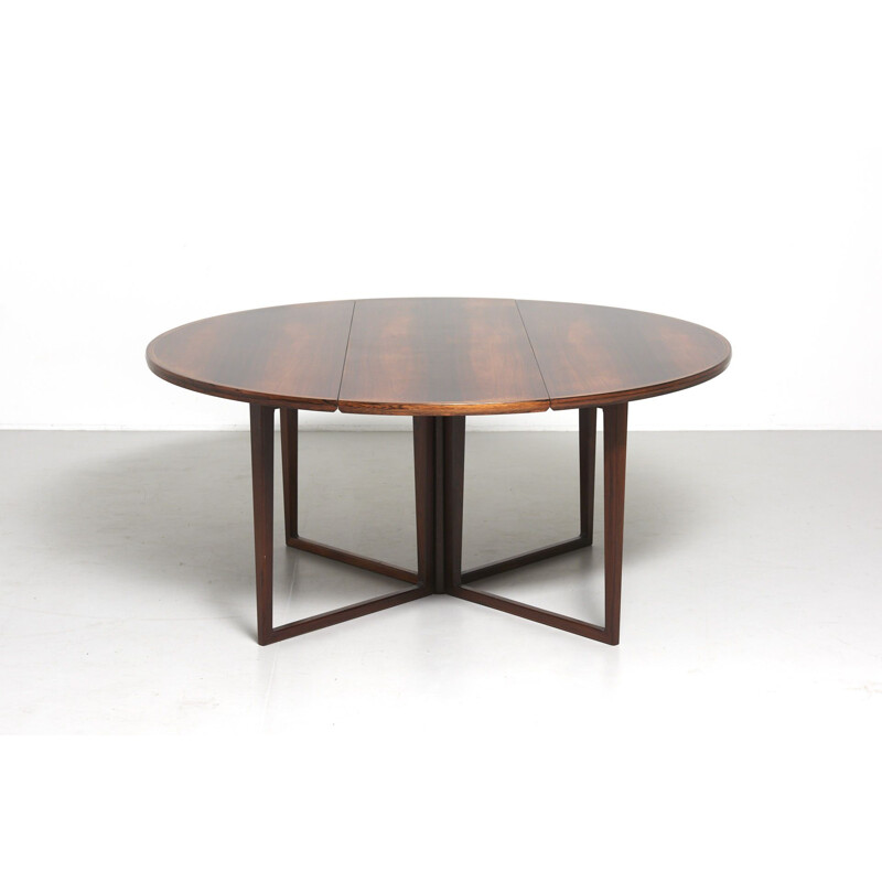 Vintage dining table in rosewood by Helge Sibast