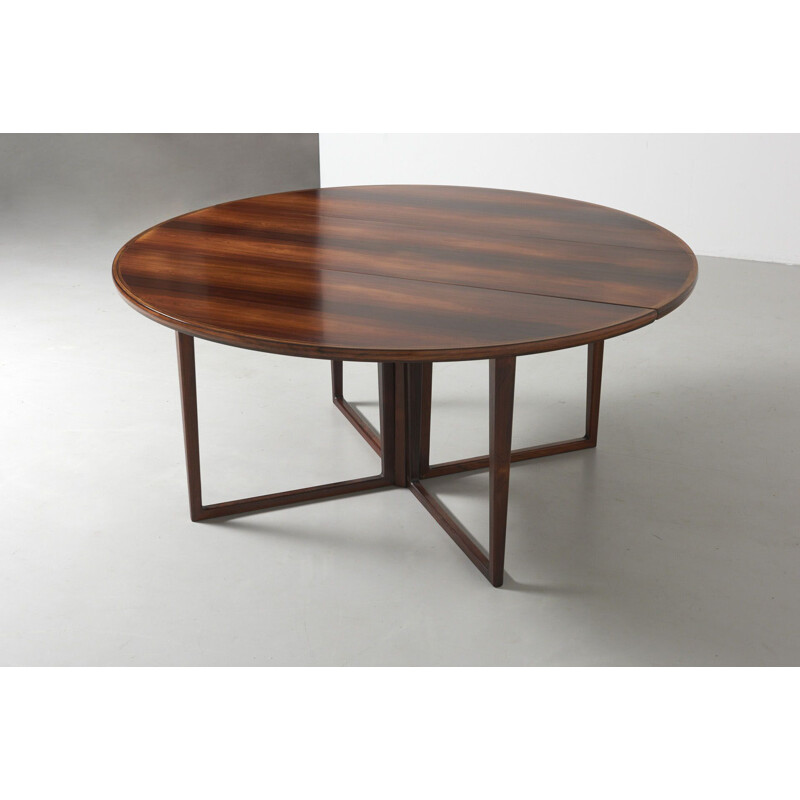 Vintage dining table in rosewood by Helge Sibast