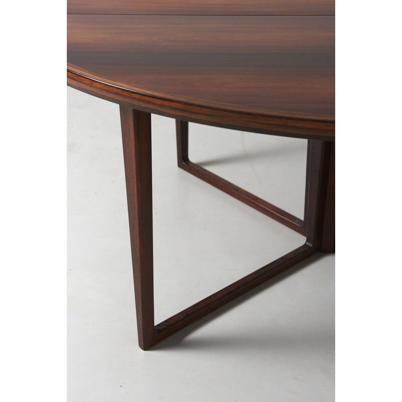 Vintage dining table in rosewood by Helge Sibast