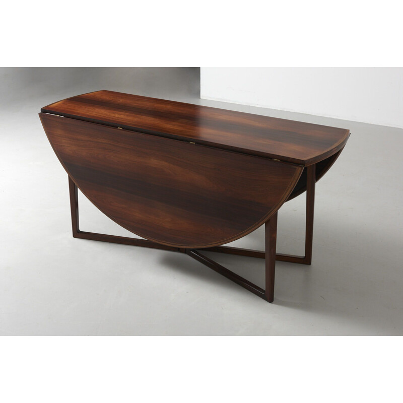 Vintage dining table in rosewood by Helge Sibast