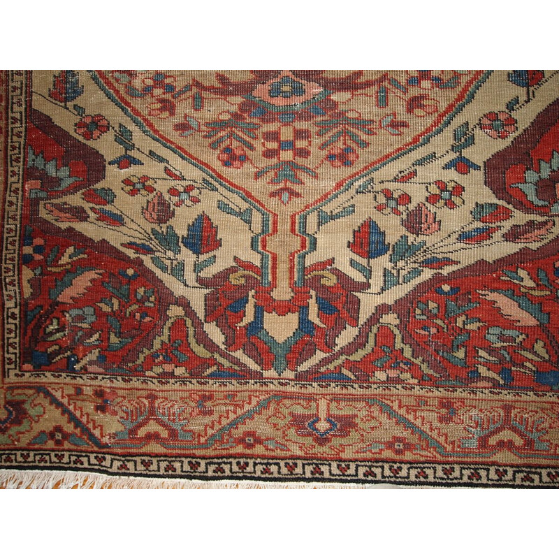 Vintage handmade Persian carpet Sarouk Farahan