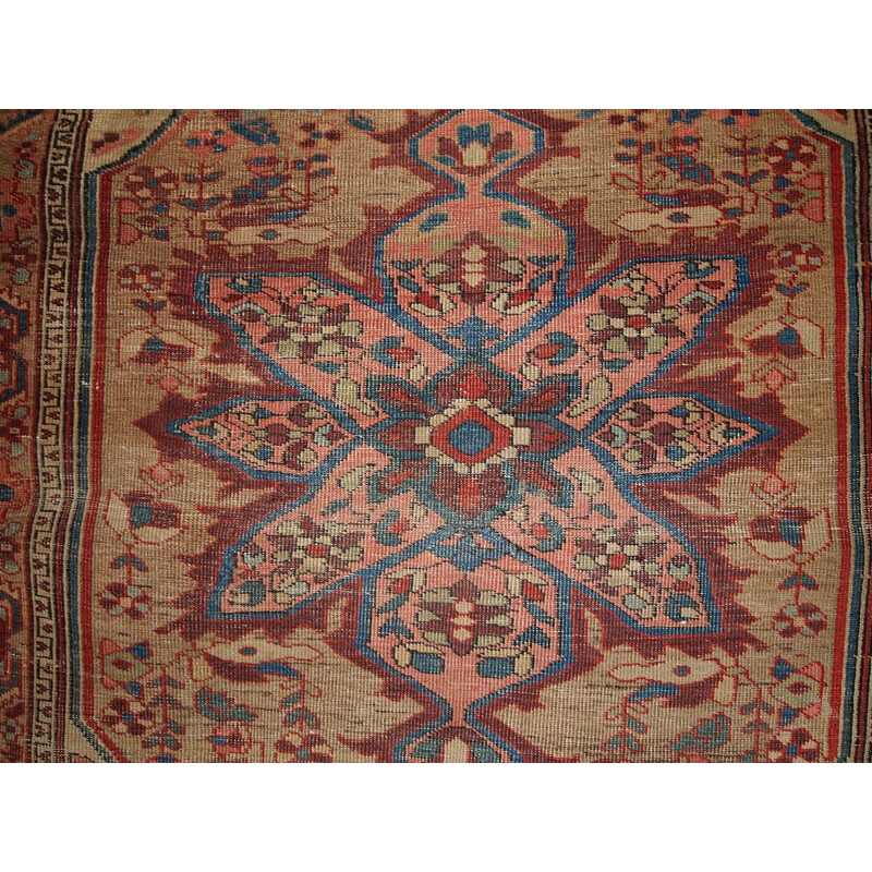 Vintage handmade Persian carpet Sarouk Farahan