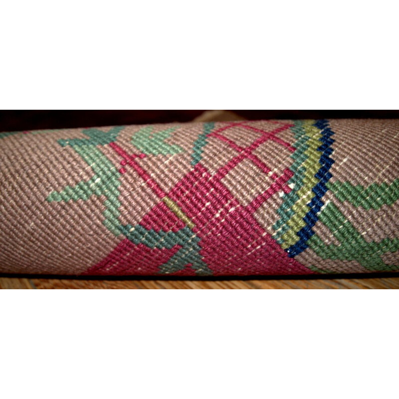 Vintage handmade Chinese carpet in red wool