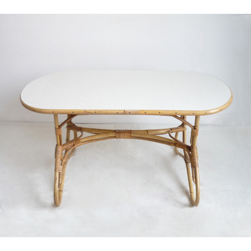 Vintage coffee table in bamboo and formica Rohe Noordwolde