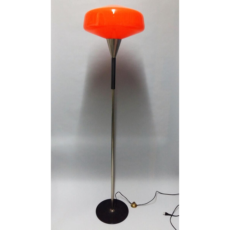 Vintage Italian orange floor lamp metal
