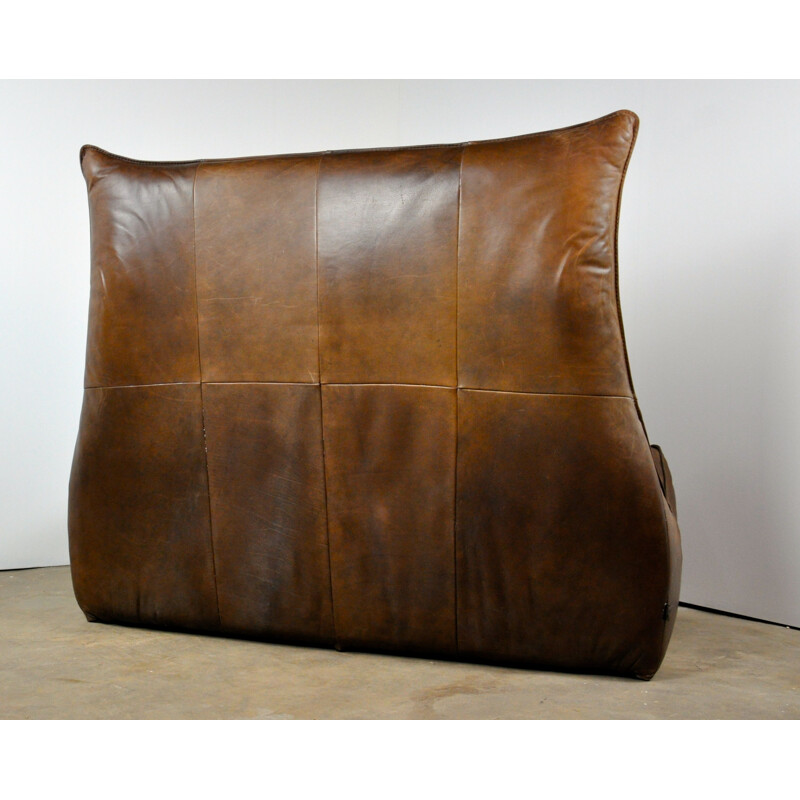 Vintage "The Rock" leather sofa by Gerard van den Berg for Montis