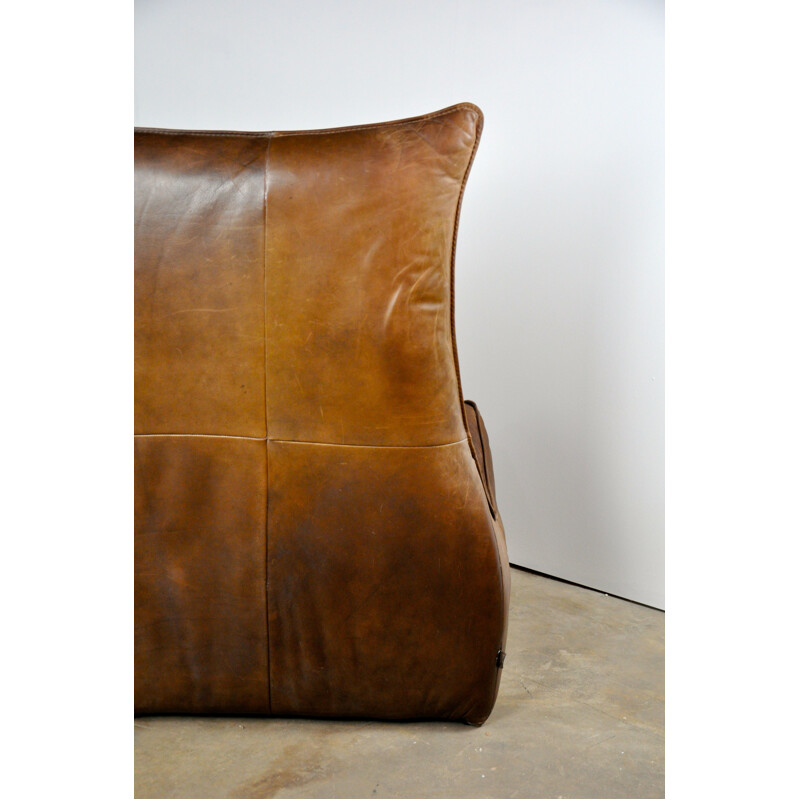 Vintage "The Rock" leather sofa by Gerard van den Berg for Montis