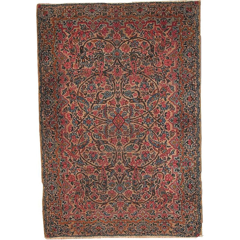 Vintage handmade Persian carpet Kerman