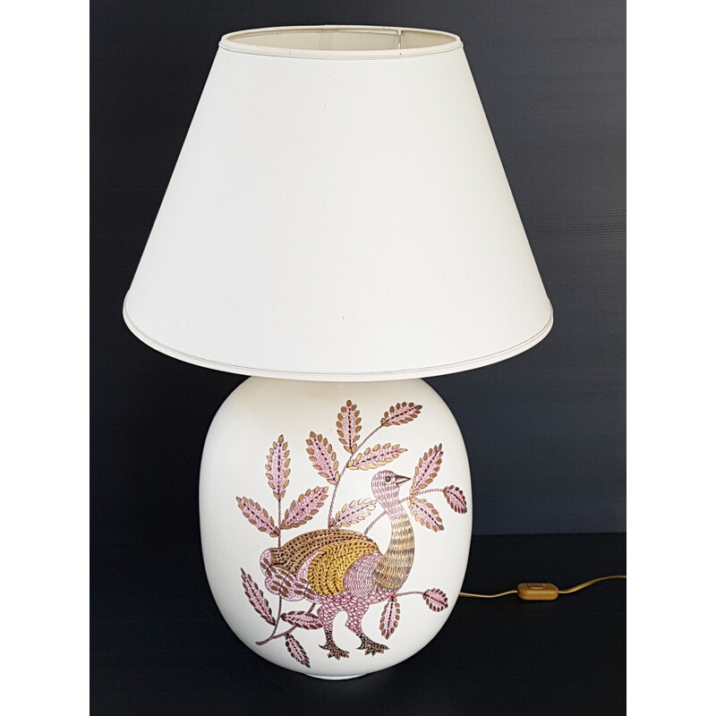 Vintage white ceramic table lamp