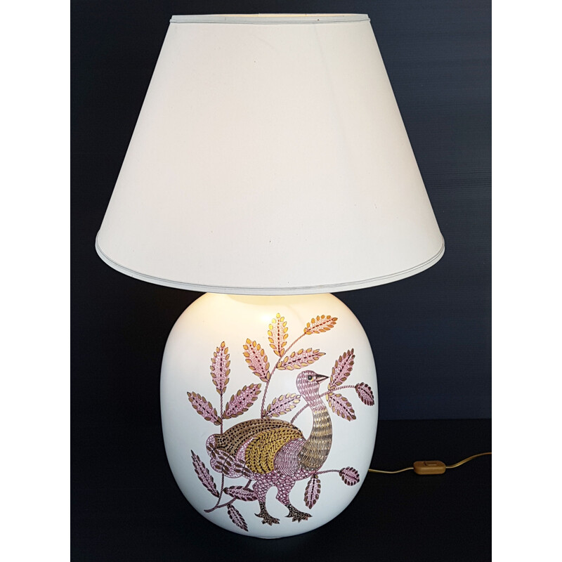Lampe de table vintage en céramique blanche
