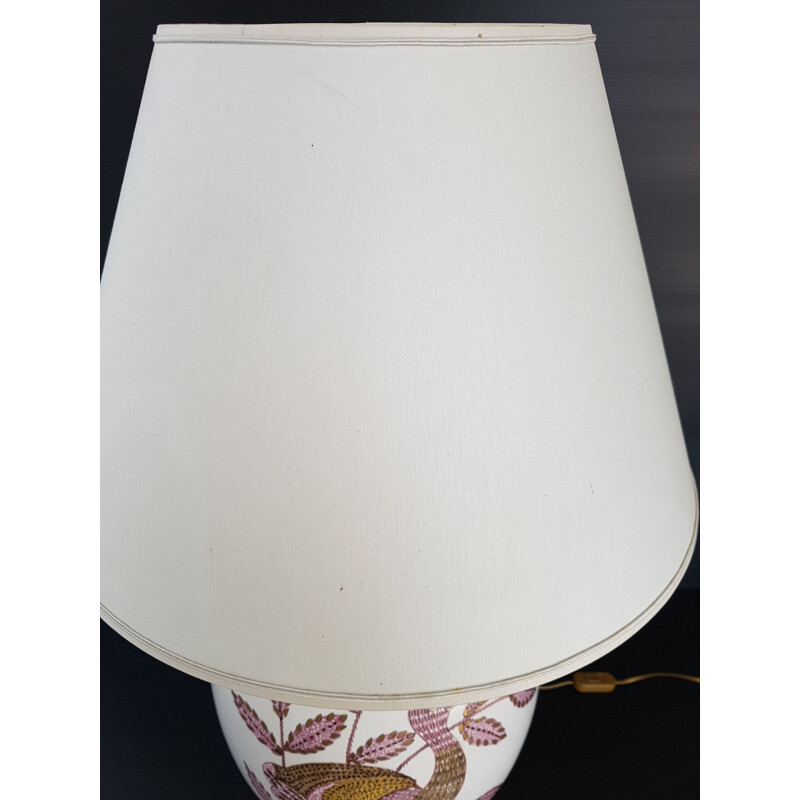 Lampe de table vintage en céramique blanche