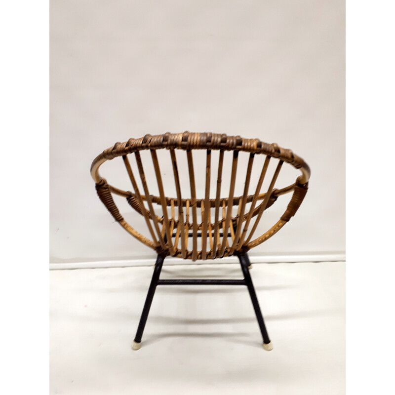 Vintage rattan armchair by Rohe Noordwolde