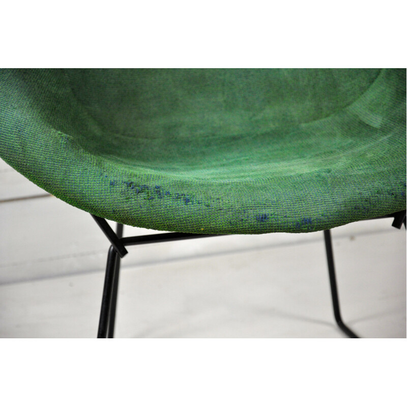 Vintage green Diamond armchair by Harry Bertoia for Knoll