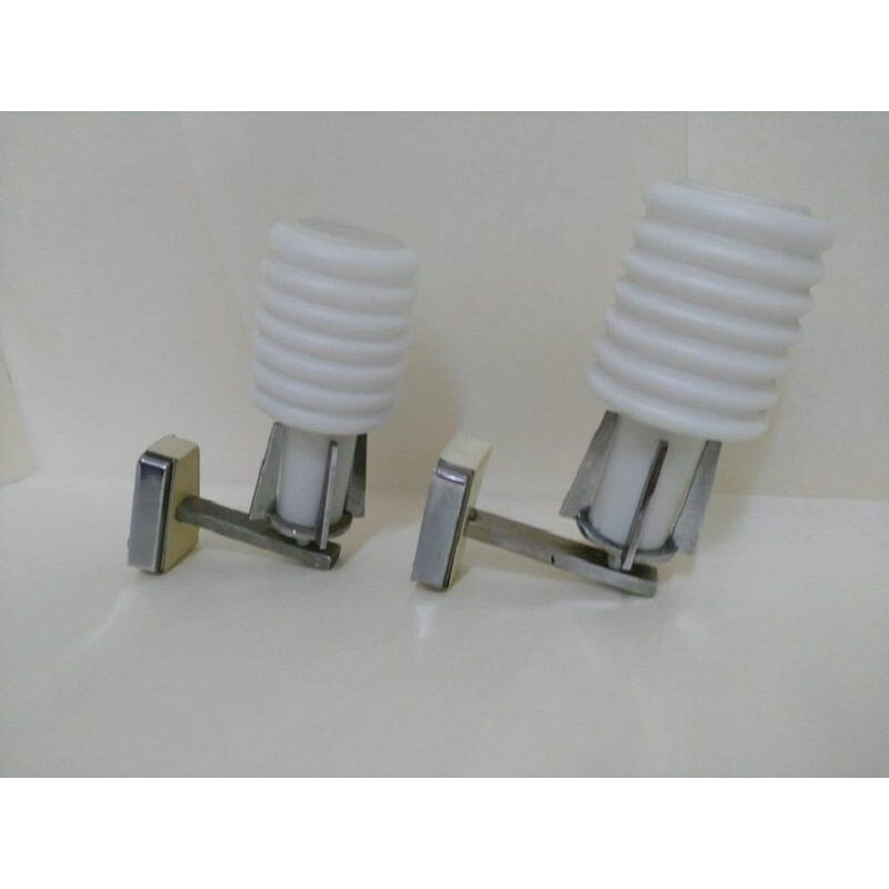 Set of 2 italian white wall lamps