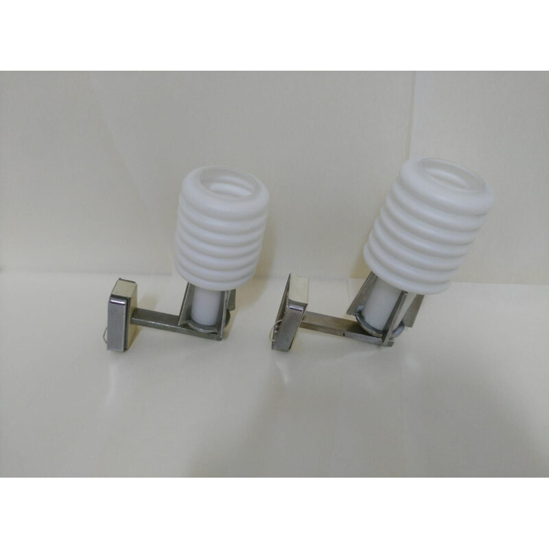 Set of 2 italian white wall lamps