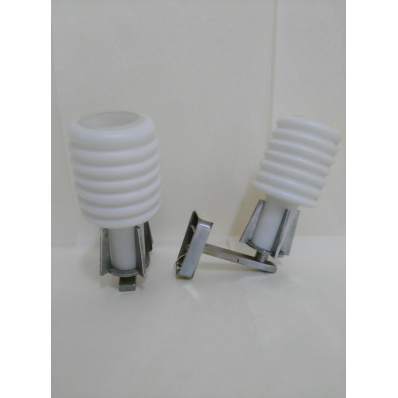 Set of 2 italian white wall lamps