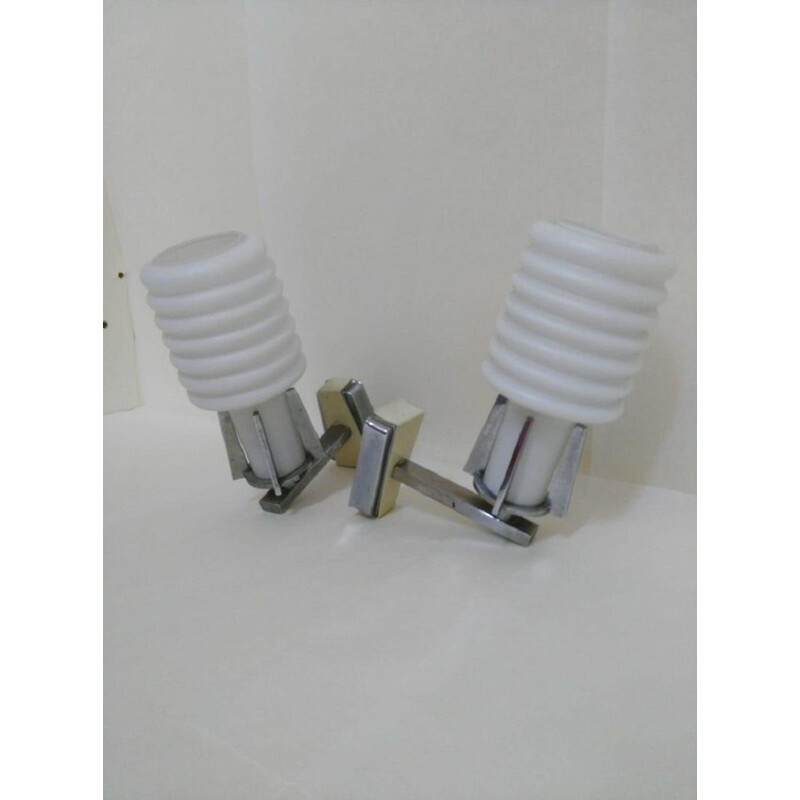 Set of 2 italian white wall lamps