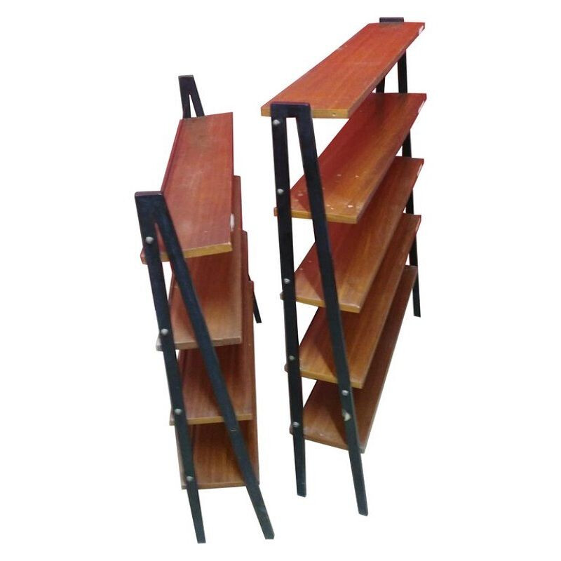 Set of 2 Small Scandinavian Bookcases in teak