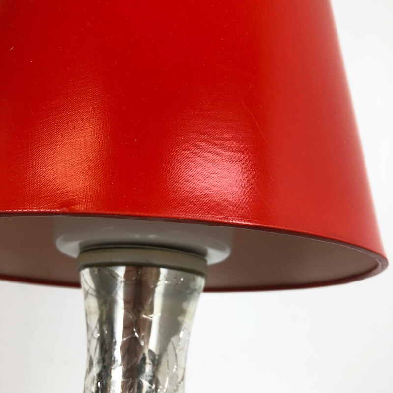 Lámpara de escritorio vintage roja de Uno y Östen Kristiansson para Luxus Vittsjö.