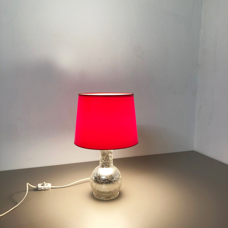 Lampada da tavolo vintage rossa di Uno e Östen Kristiansson per Luxus Vittsjö.