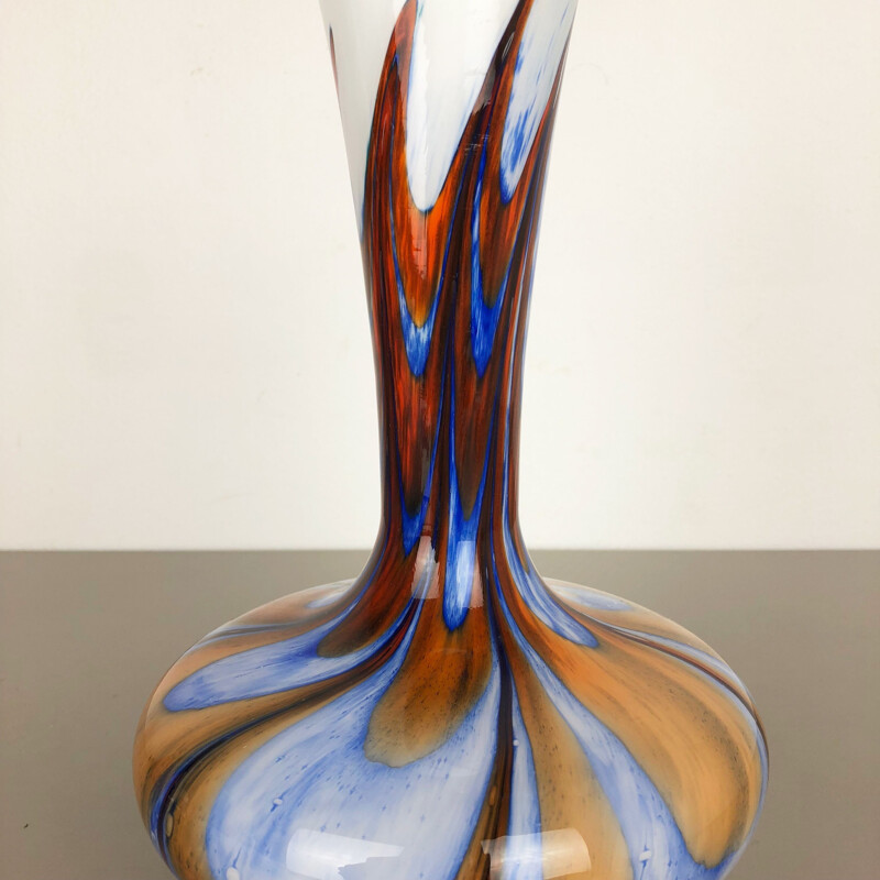 Vase italien de Florence vintage en opaline par Carlo Moretti