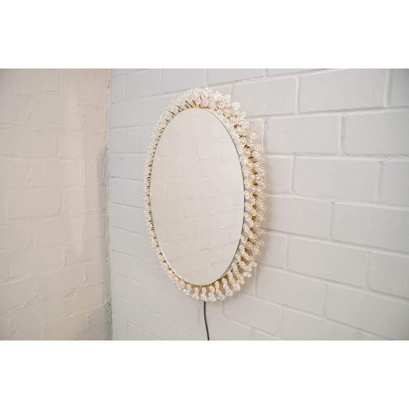 Vintage oval Illuminated Viennese Mirror by Emil Stejnar 1950