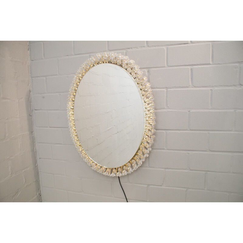 Vintage oval Illuminated Viennese Mirror by Emil Stejnar 1950