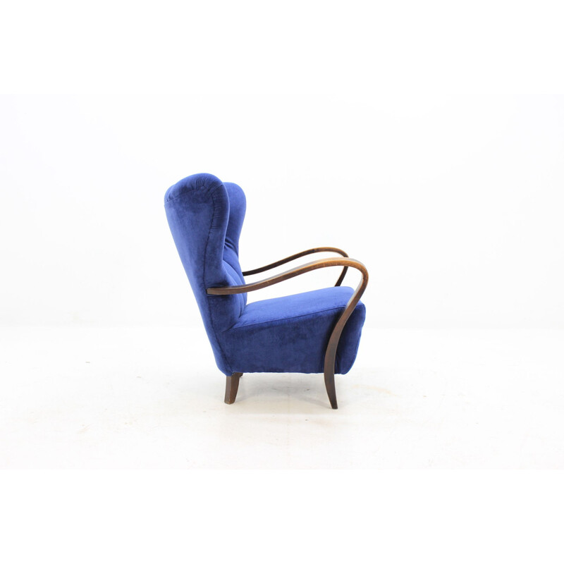 Paire de fauteuils vintage bleus 1930