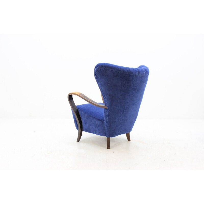 Pair of vintage blue Wing Chairs 1930