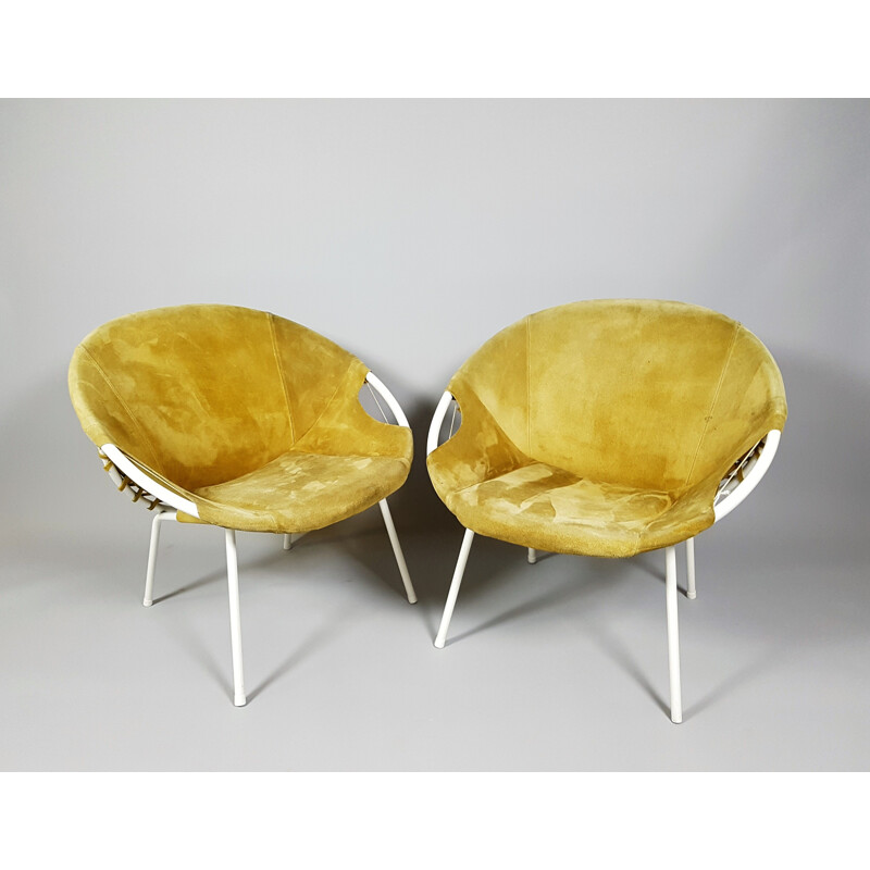 Vintage German set of 2 lounge chairs for Lusch & Co