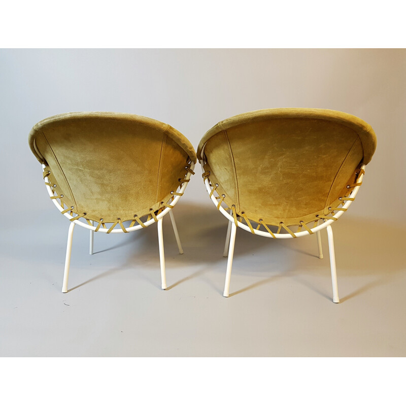 Vintage German set of 2 lounge chairs for Lusch & Co