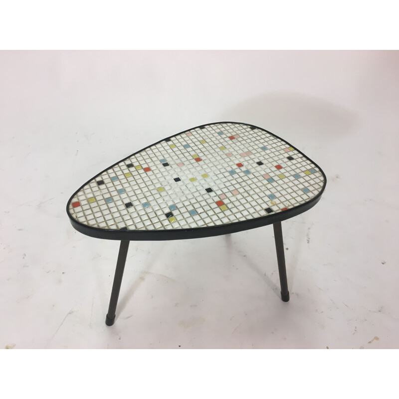 Vintage modernist mosaic side table