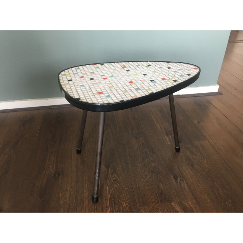 Vintage modernist mosaic side table