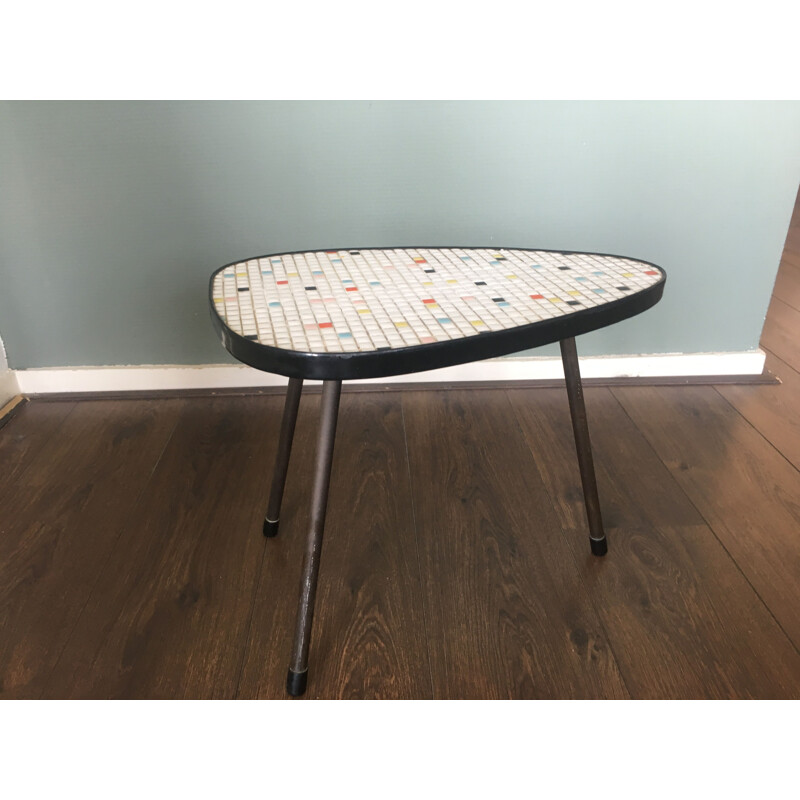 Vintage modernist mosaic side table