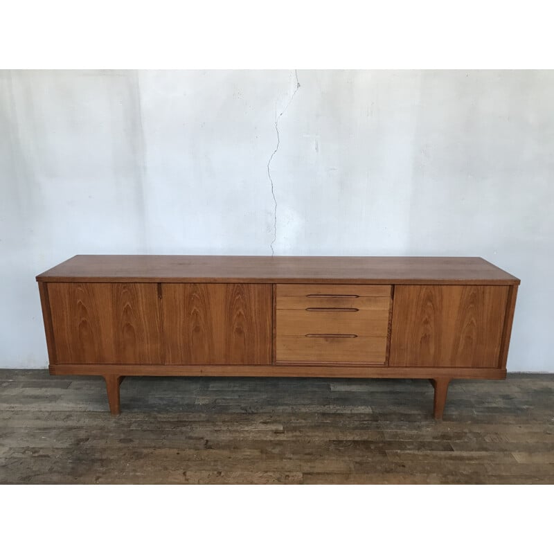 Enfilade scandinave en teck de Henning Kjaernulf design 1960