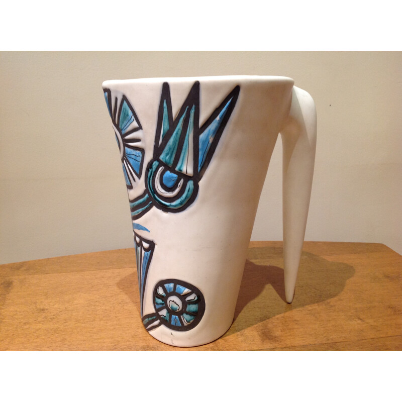 Vintage pitcher in earthenware, Roger CAPRON - 1950s