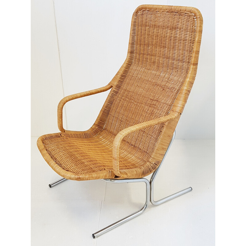 Vintage 1960 rattan chair Dirk Van Sliedregt