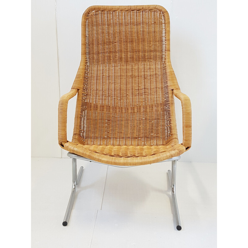 Vintage 1960 rattan chair Dirk Van Sliedregt