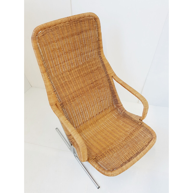 Vintage 1960 rattan chair Dirk Van Sliedregt