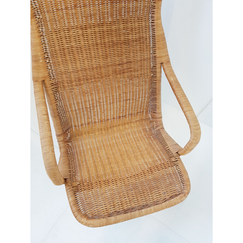 Vintage 1960 rattan chair Dirk Van Sliedregt