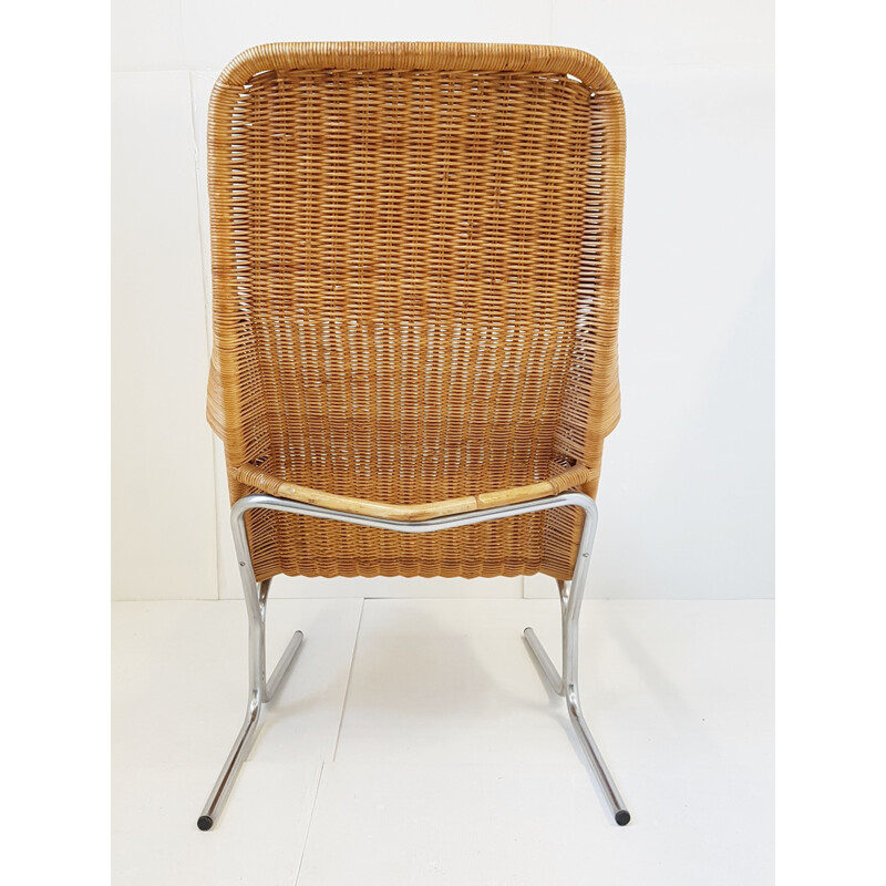 Vintage 1960 rattan chair Dirk Van Sliedregt