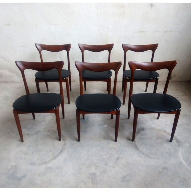 Set of 6 chairs vintage Henry Walter Klein, Denmark