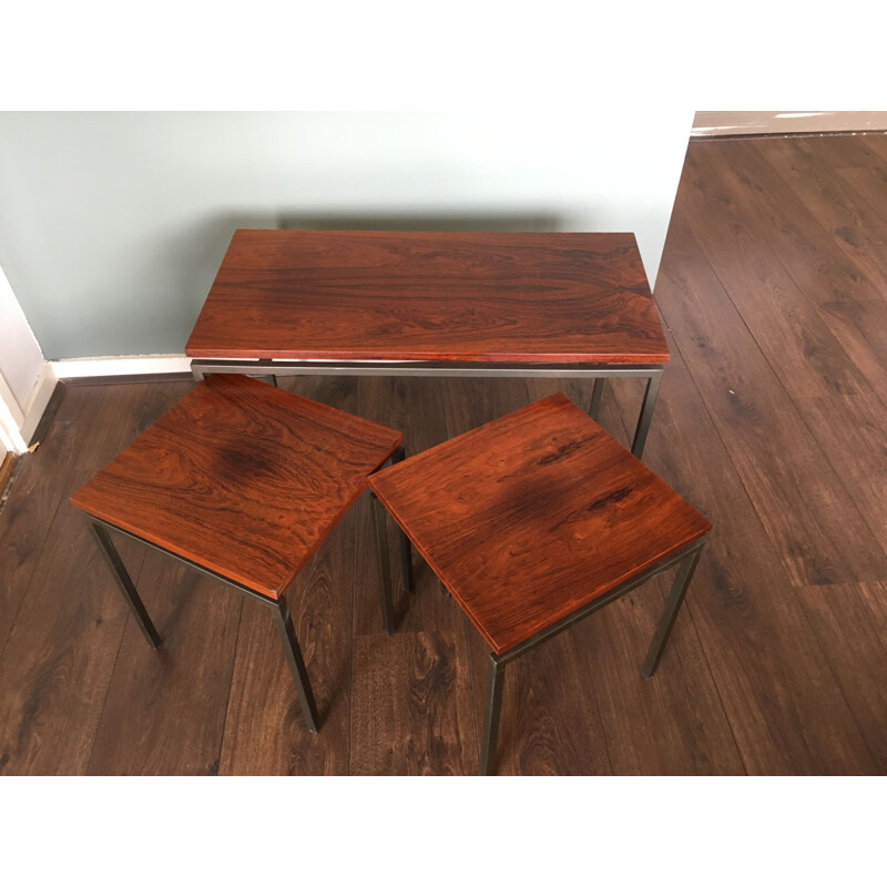 Vintage Modernist Rosewood Nesting Tables 1950s