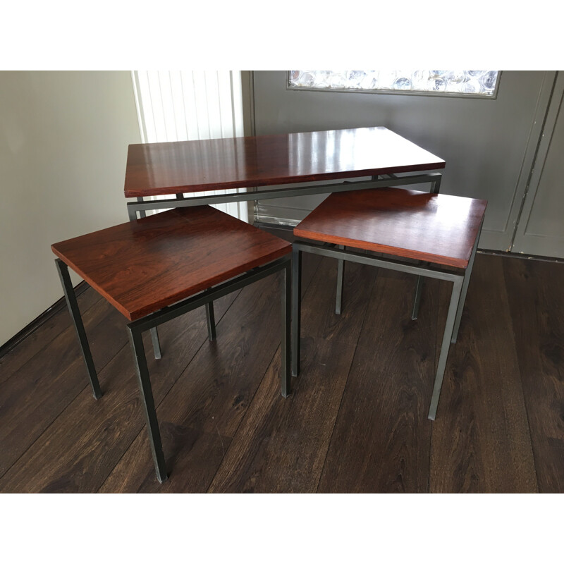 Vintage Modernist Rosewood Nesting Tables 1950s