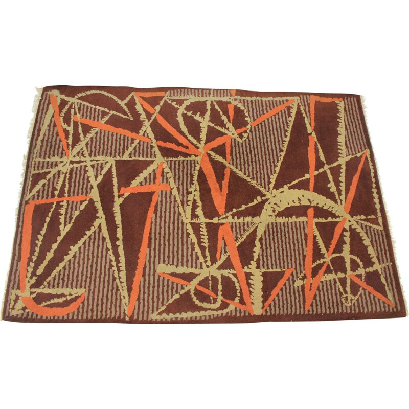 Vintage handbraided Czechoslovakian rug